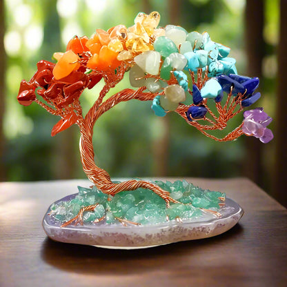 SEVEN CHAKRA GEMSTONE TREE OF LIFE DECOR