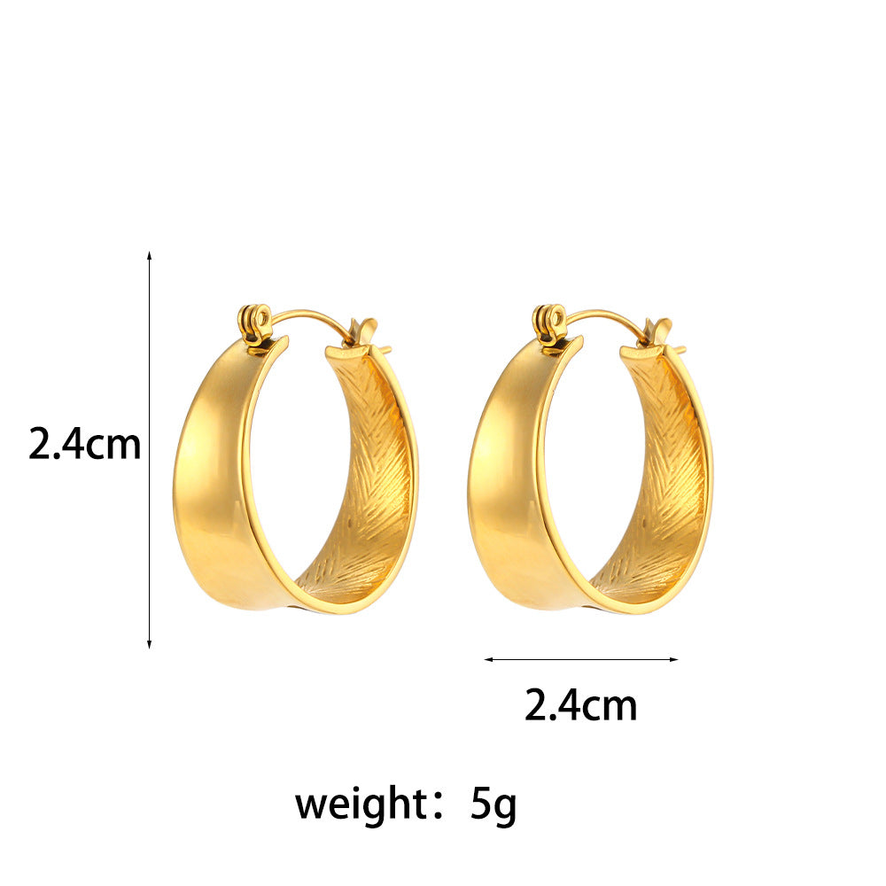 Chunky Gold Hoop Earrings for Women – Lightweight 24mm Stainless Steel Hoops, Trendy Statement Jewelry
