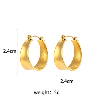 Chunky Gold Hoop Earrings for Women – Lightweight 24mm Stainless Steel Hoops, Trendy Statement Jewelry