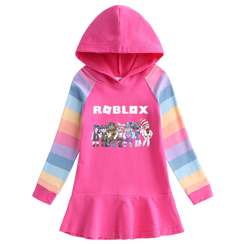 Cartoon Rainbow Girls' Dress for Children