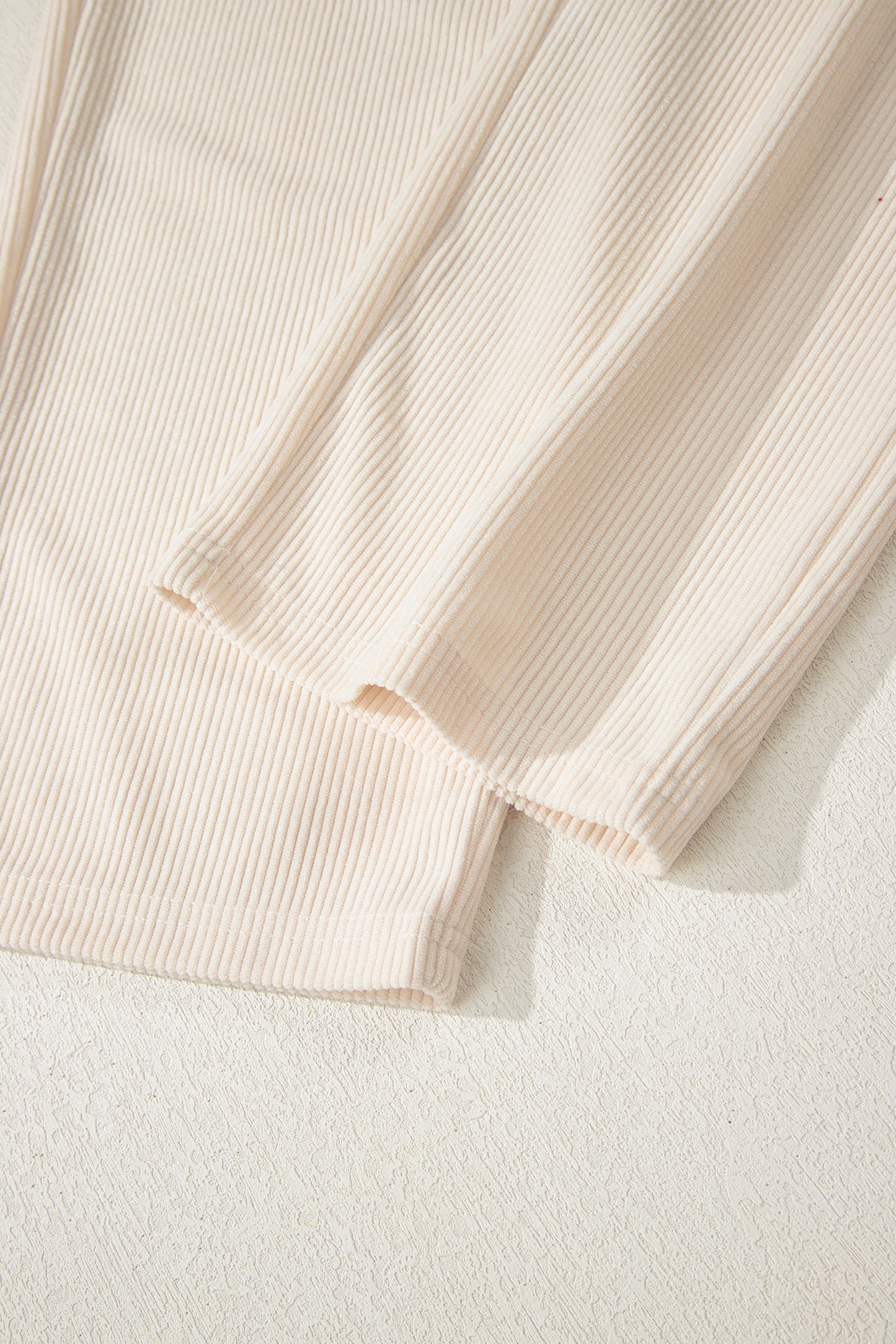 Women’s Corduroy Drawstring Lounge Pants –White  High-Waisted Soft Casual Trousers