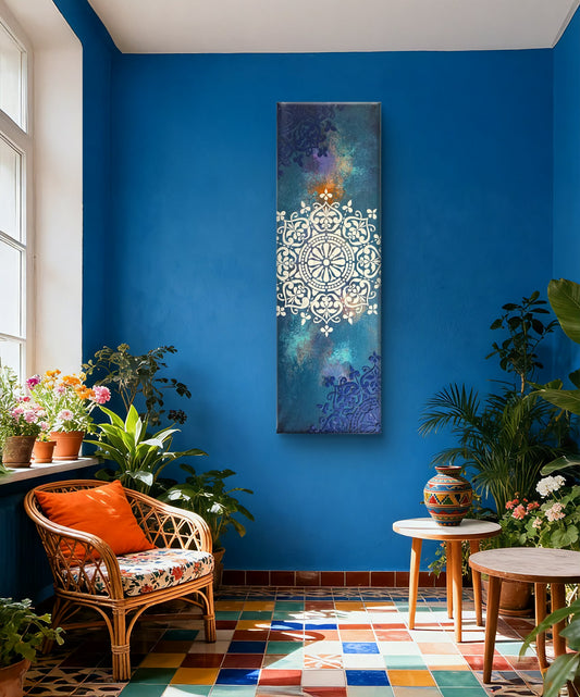 Titled "Sirkhas"  -  Mixed Media on Canvas - 36"x12"