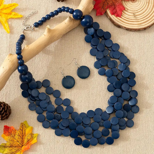 AFRICAN WOODEN TRIBAL NECKLACE - HANDCRAFTED - JAG Universal Collection 