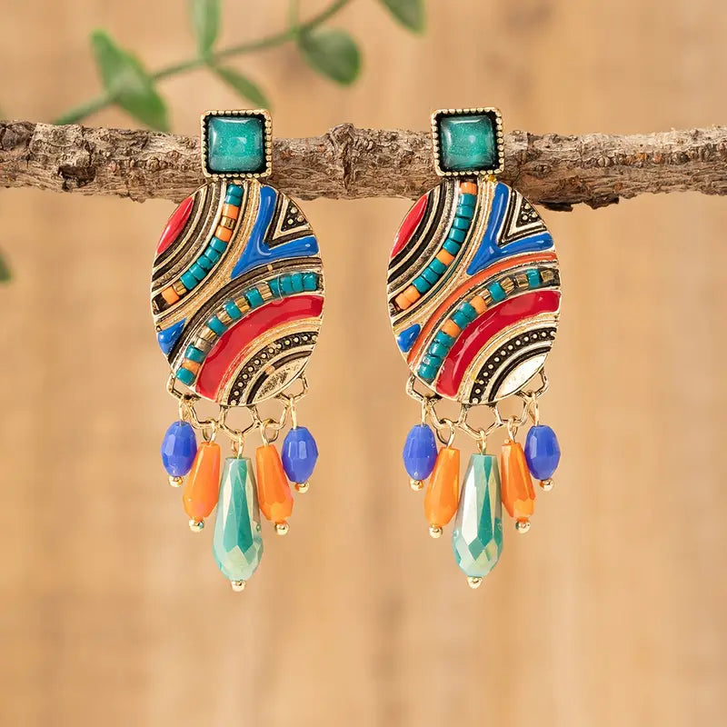MOSAIC BOHEMIAN DANGLE EARRINGS