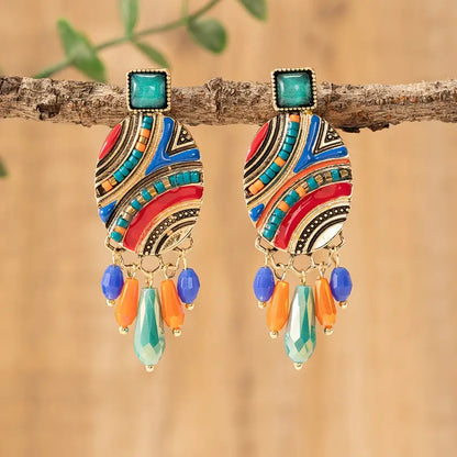 MOSAIC BOHEMIAN DANGLE EARRINGS
