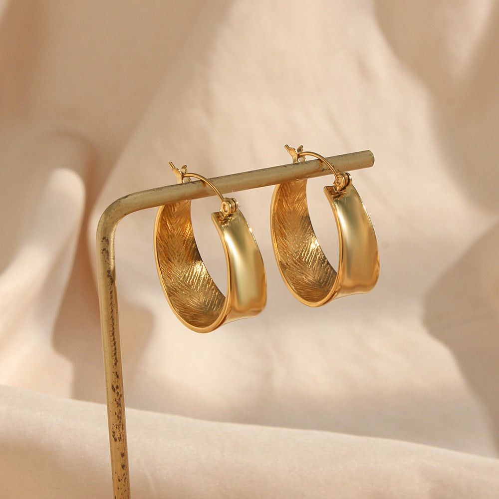 Chunky Gold Hoop Earrings for Women – Lightweight 24mm Stainless Steel Hoops, Trendy Statement Jewelry