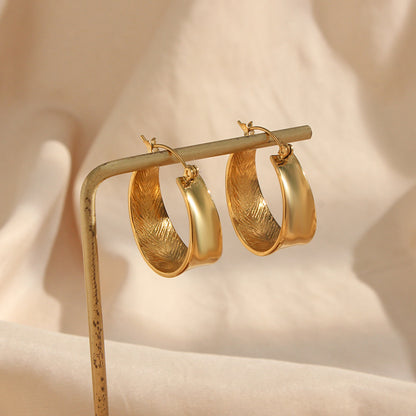 Chunky Gold Hoop Earrings for Women – Lightweight 24mm Stainless Steel Hoops, Trendy Statement Jewelry