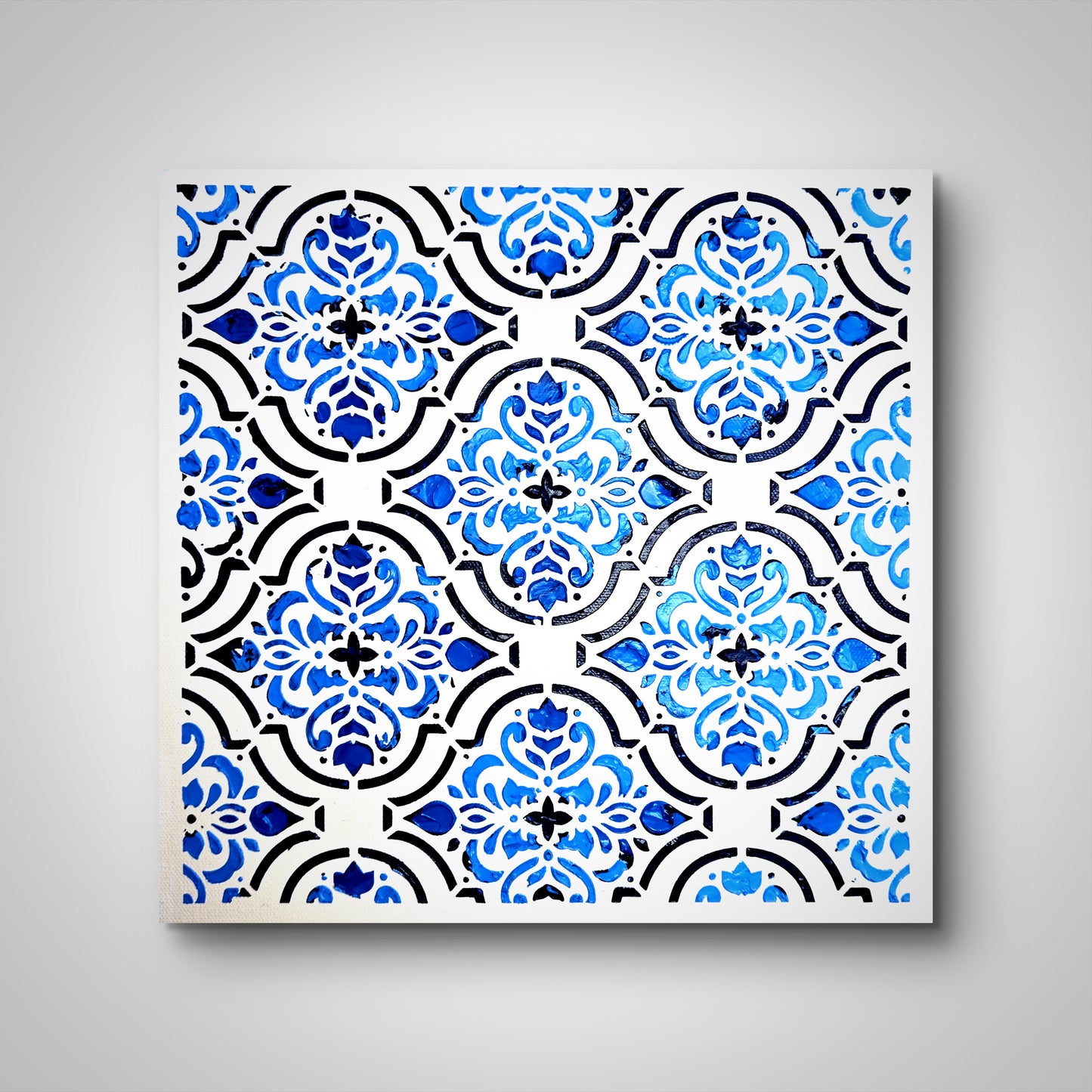 Azure Lattice - Original Wall Art on Gallery Wrapped Canvas