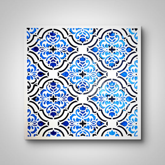 Azure Lattice - Original Wall Art on Gallery Wrapped Canvas
