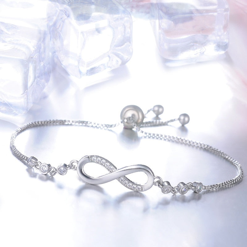 Rhinestone Infinity Bracelet Men's Women's Jewelry Pulsera Diamante Bracelete de diamantes para mulher bracelets