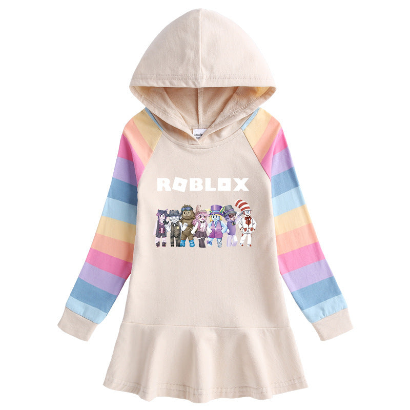 Cartoon Rainbow Girls' Dress for Children