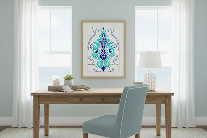 Cerulean Grace - Original Wall Art on Gallery Wrapped Canvas