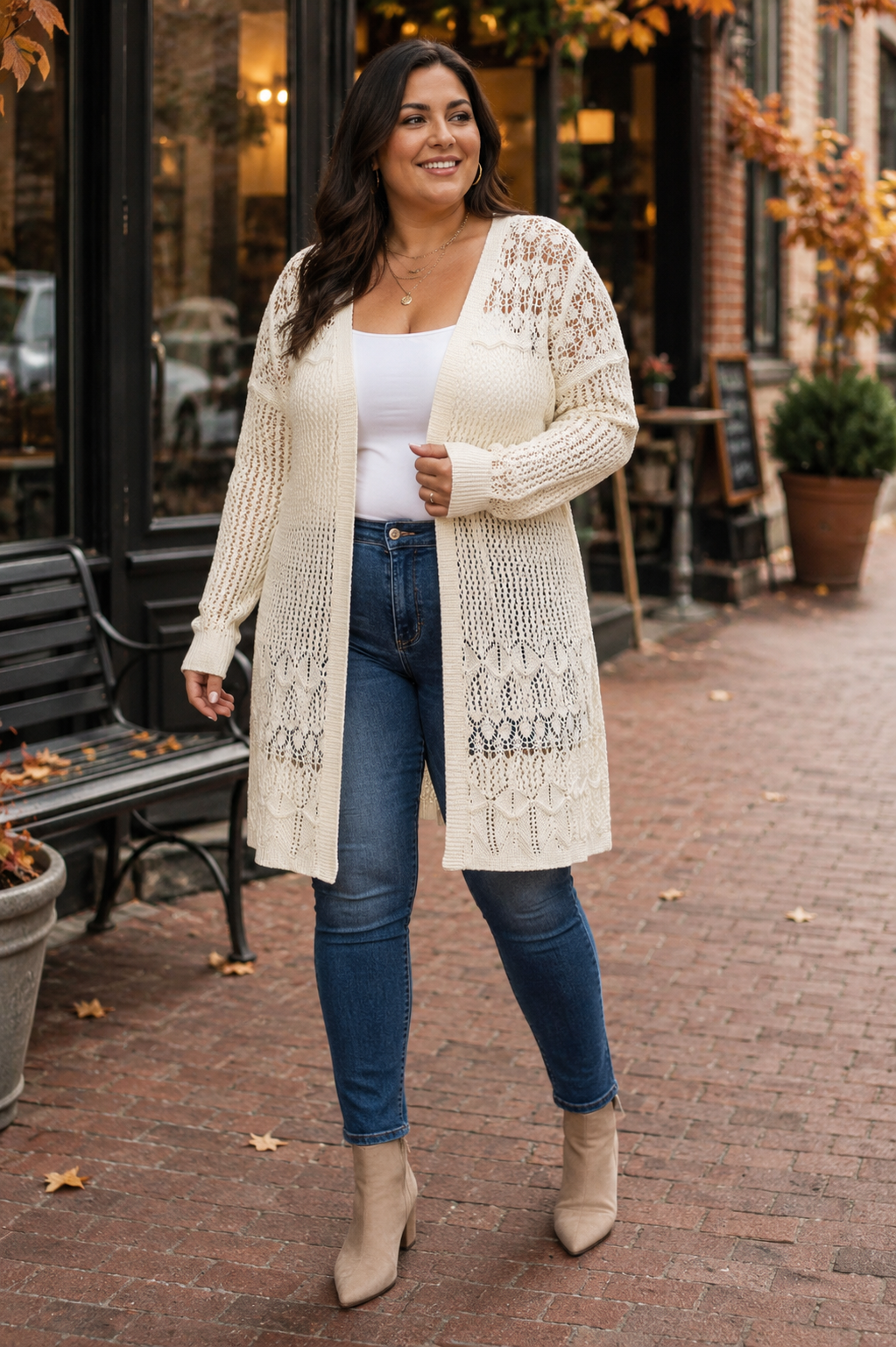 Sienna Lace Knit Longline Cardigan