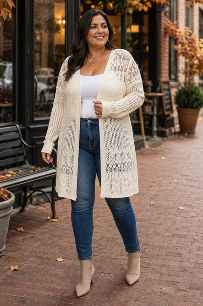 Sienna Lace Knit Longline Cardigan