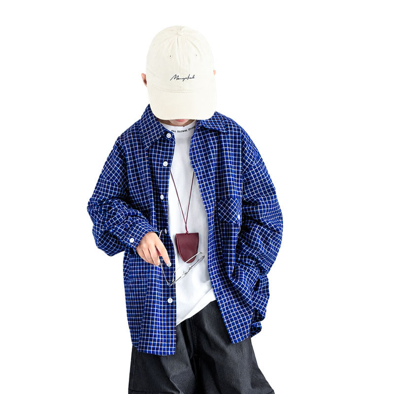 Boys Long Sleeve Casual Shirt Fall Spring Children Top