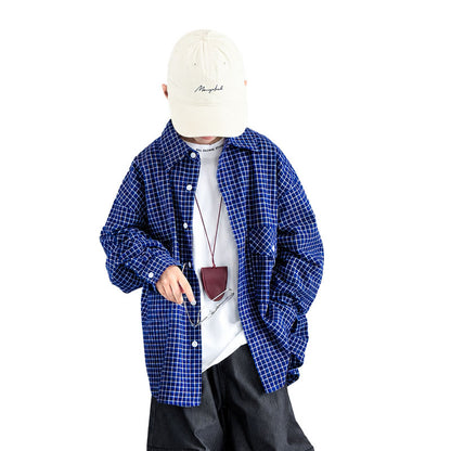 Boys Long Sleeve Casual Shirt Fall Spring Children Top