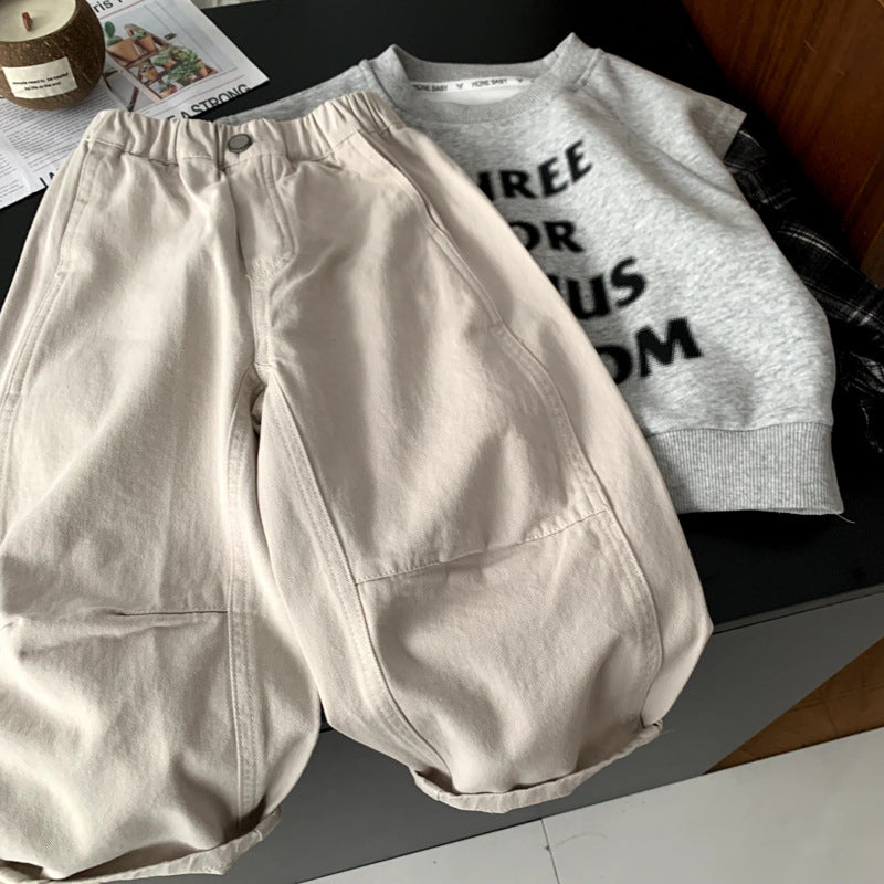 Versatile loose straight leg pants for children