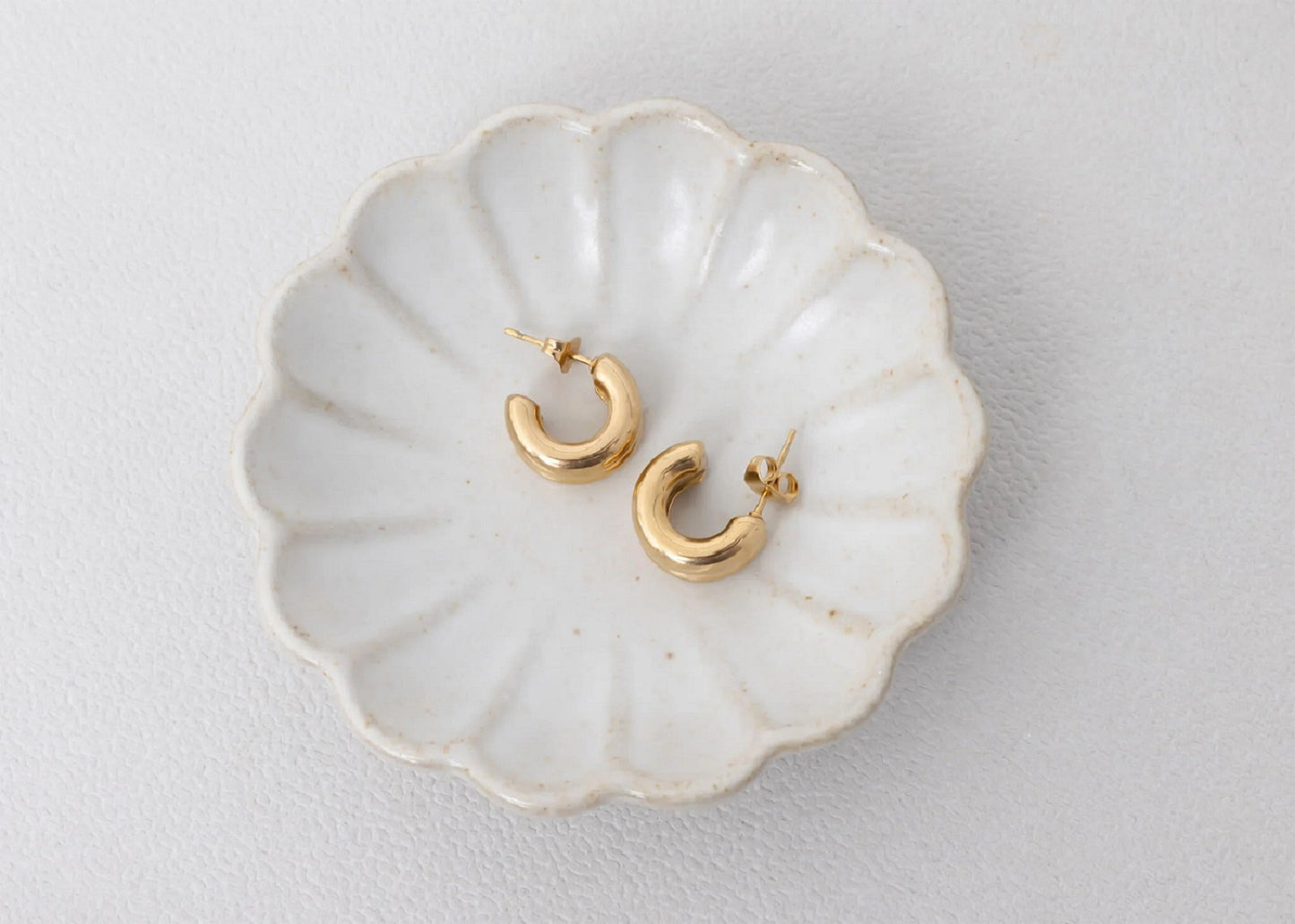 18K Gold PVD Stainless Steel Double Hoop Stud Huggie Earrings for Women – Non-Tarnish, Hypoallergenic, Everyday Luxury Jewelry