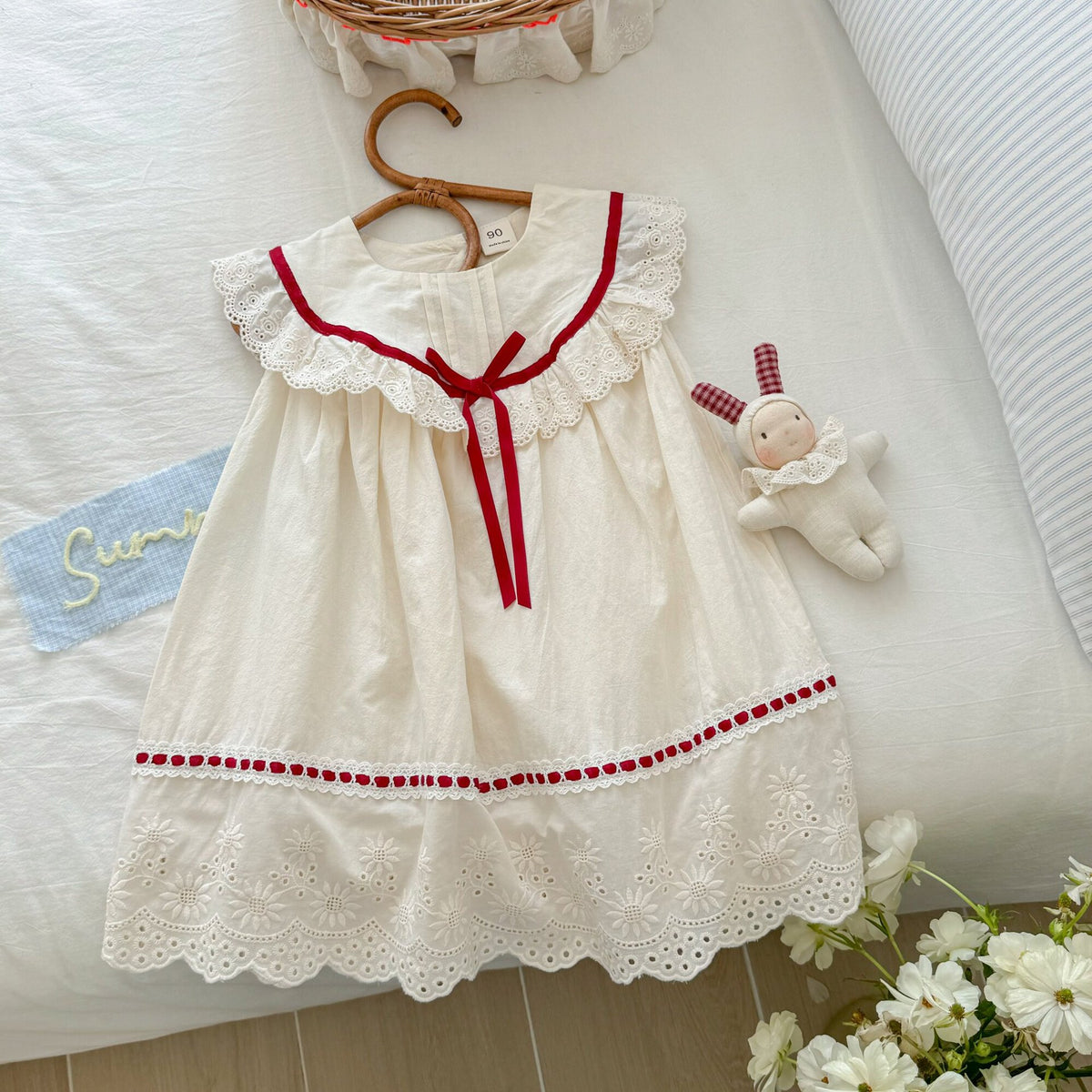 Lace Princess Dress Sleeveless Ruffled Skirt for Kids