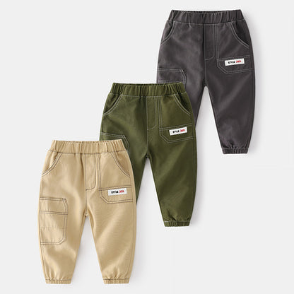Kids' Mid-rise Spring Casual Cargo Pan