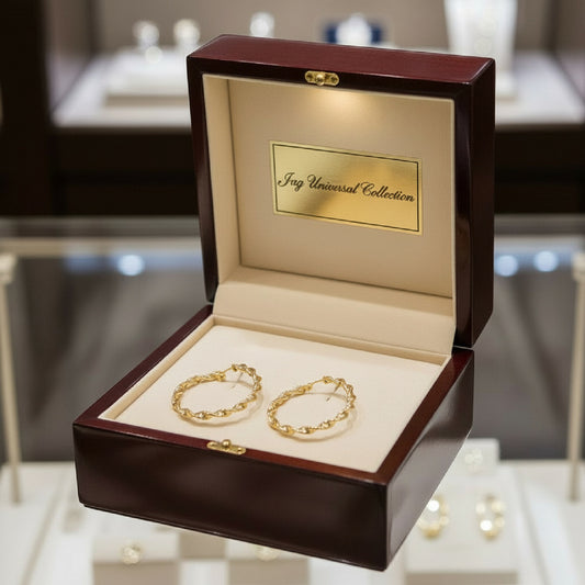 Made in the USA 18K Gold PVD 316L Surgical Stainless Steel Twist Hoop Earrings – Hypoallergenic, Tarnish-Free, Everyday Luxury (30mm / 40mm /50mm