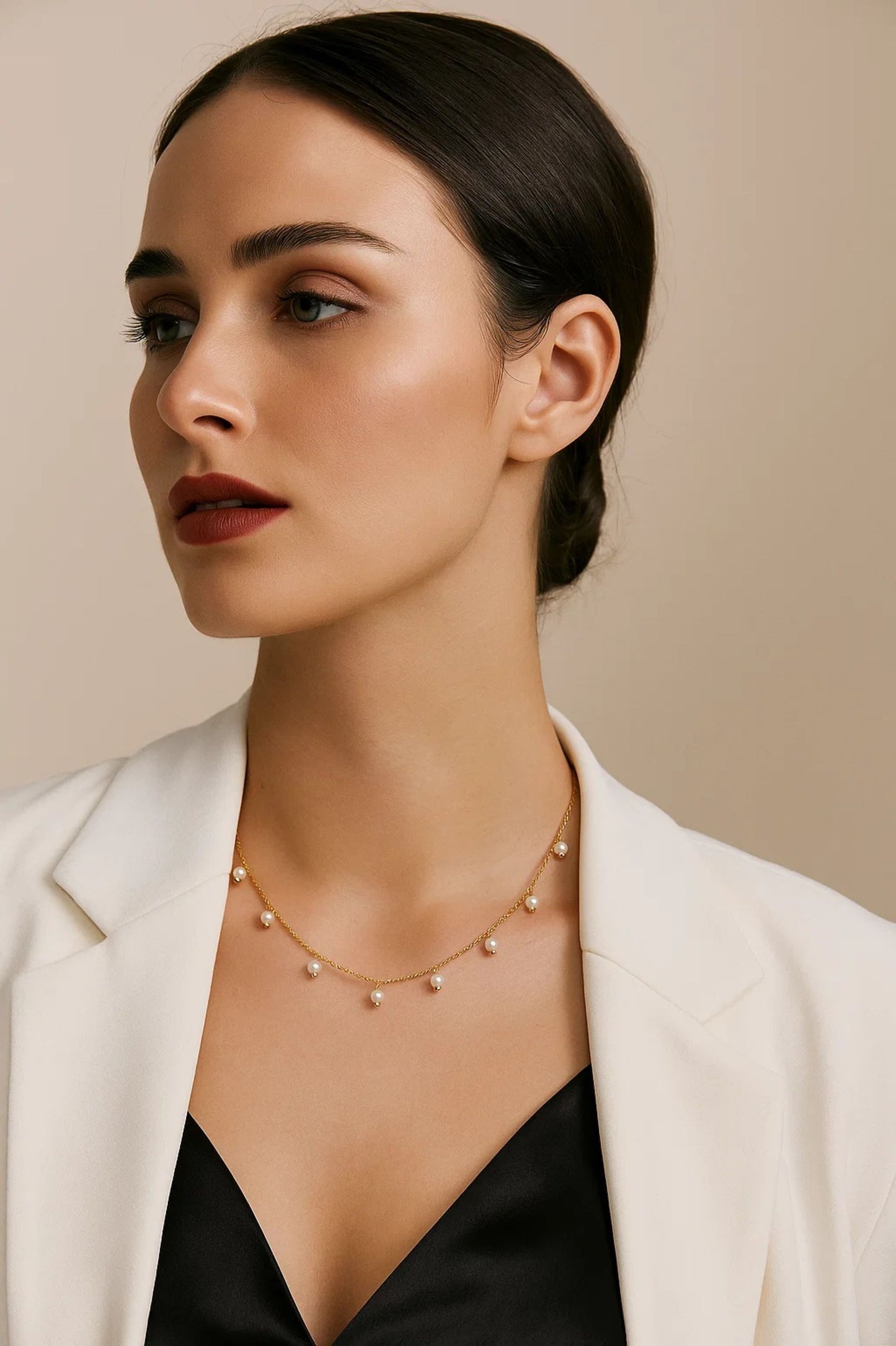 Freshwater Pearl 18K Gold-Plated Necklace – Dainty Minimalist Chain Jewelry for Women