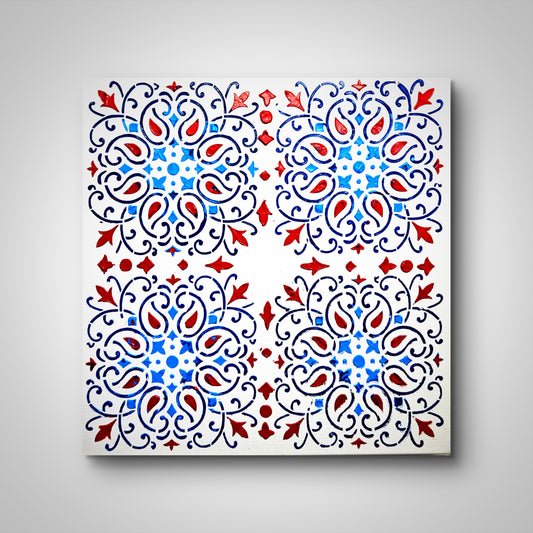 Scarlet Mosaic - Original Wall Art on Gallery Wrapped Canvas