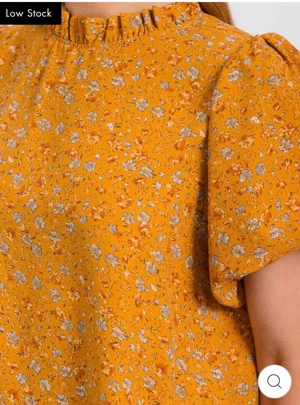 WOMEN'S SHORT PUFF SLEEVE MOCK NECK FLORAL BLOUSE - JAG Universal Collection 