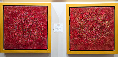 Dulhan (Bride) – 12" x 12" Framed Mixed Media - Set of Two