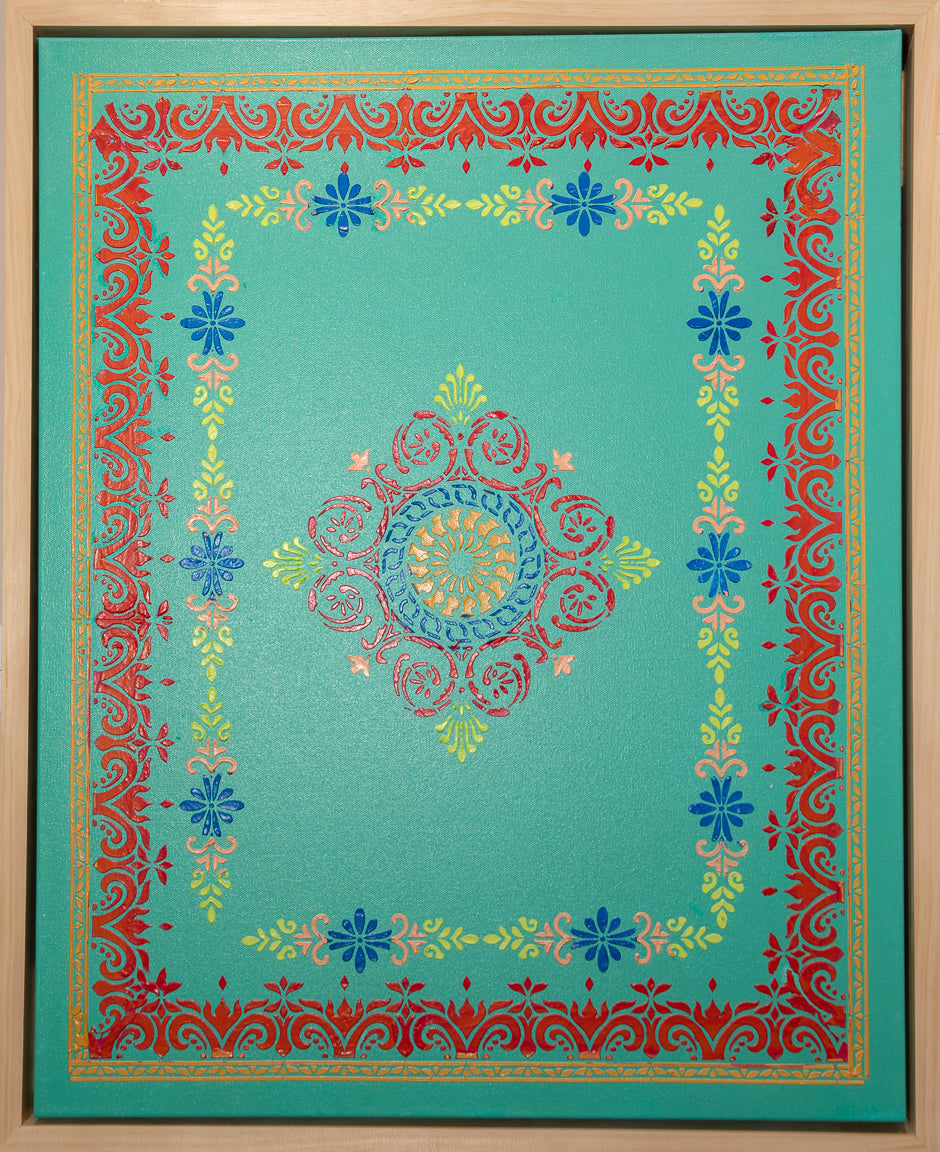 Whispers of the Imperial Garden - 36" x 24" Mixed Media Painting