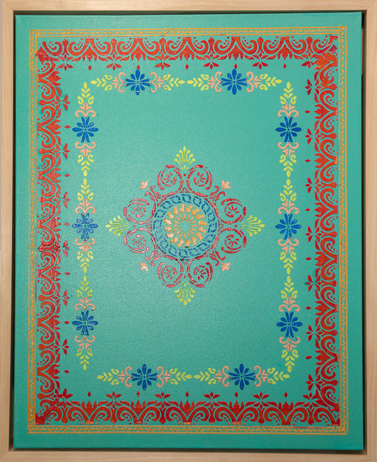 Whispers of the Imperial Garden - 36" x 24" Mixed Media Painting