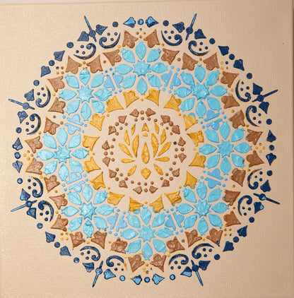 Golden Serenity – 12" x 12" Mixed Media on Canvas