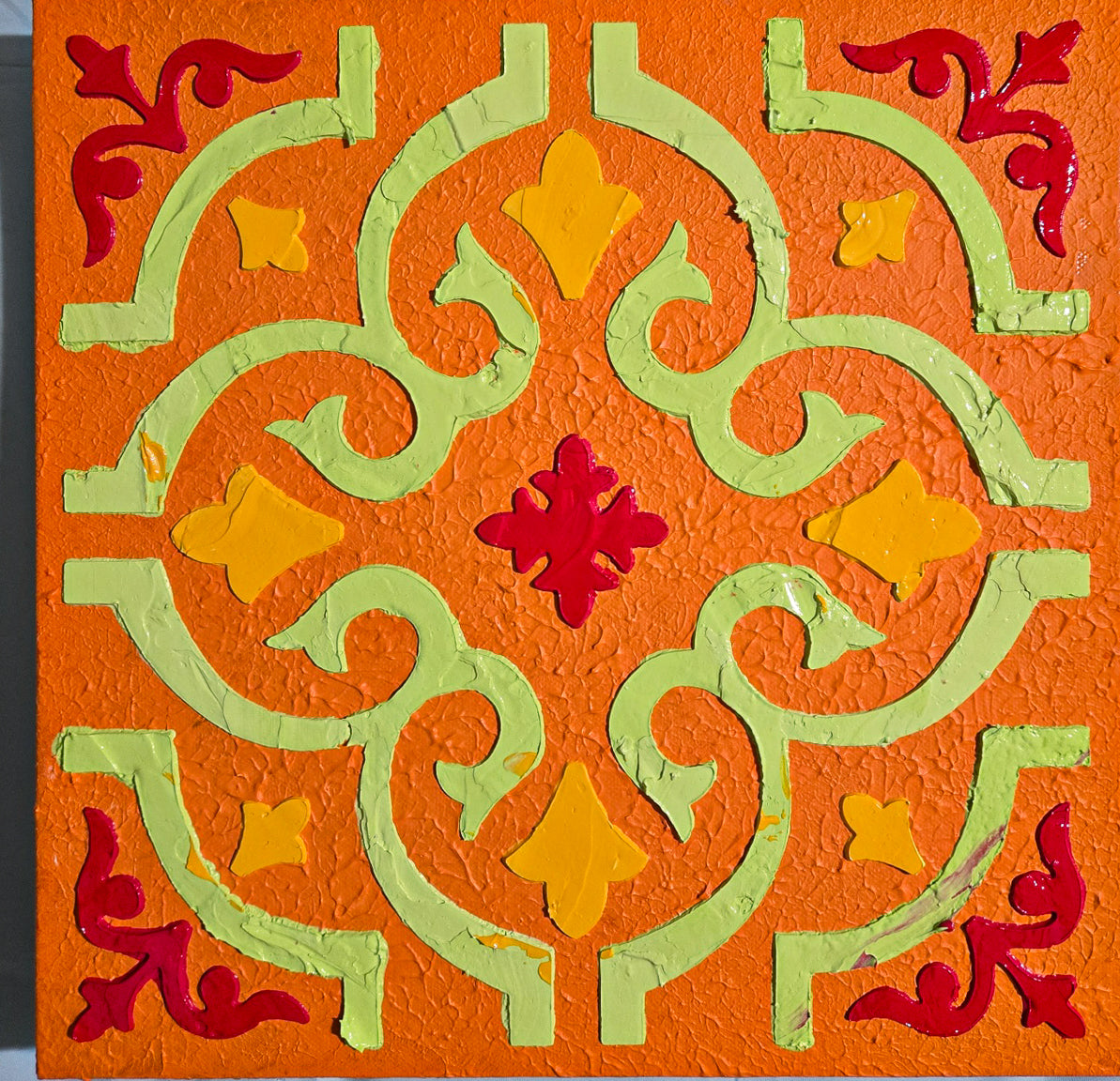 Moroccan Tile III – 12" x 12" Gallery Canvas - Mixd Media