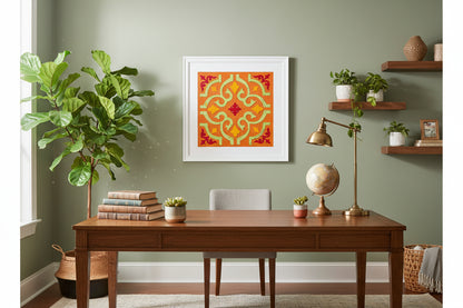 Moroccan Tile III – 12" x 12" Gallery Canvas - Mixd Media