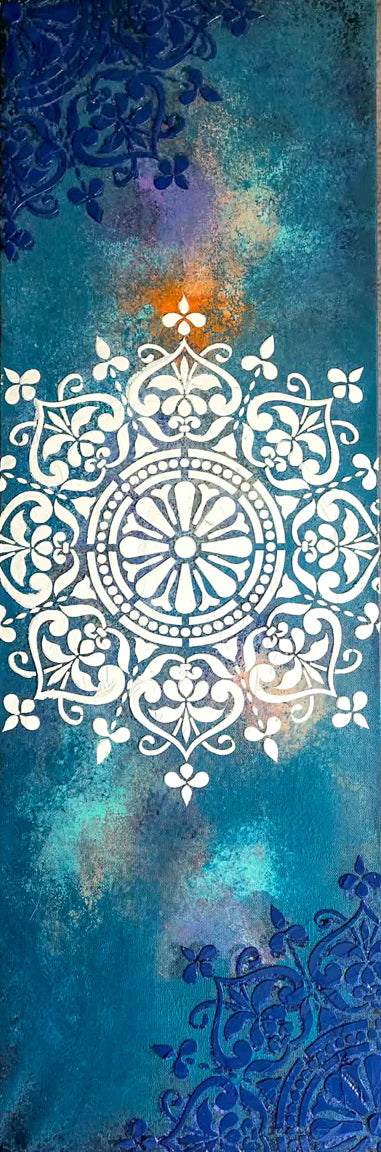 Titled "Sirkhas"  -  Mixed Media on Canvas - 36"x12"