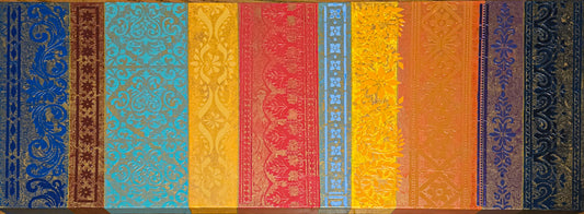 Threads of a Timeless World – 36"x14" Gallery Canvas - Mixed Media