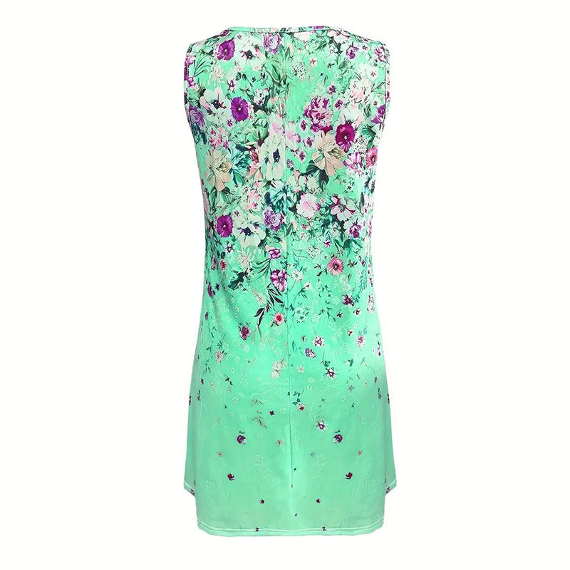 Green floral dress on a white background