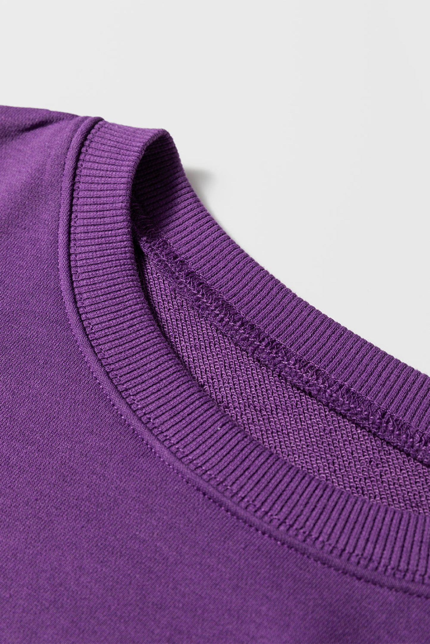Purple Preppy Striped Sleeve Loose Sweatshirt