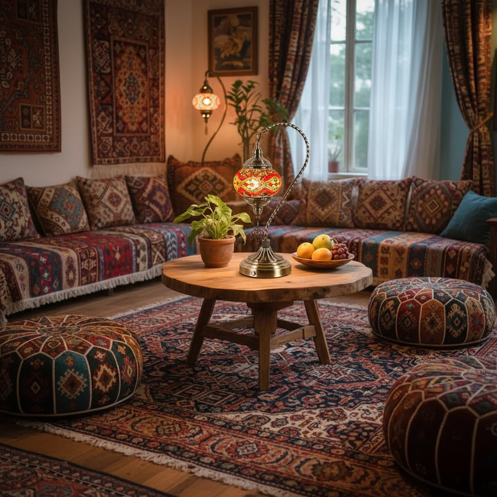 TURKISH MOSAIC SWAN NECK LAMPS