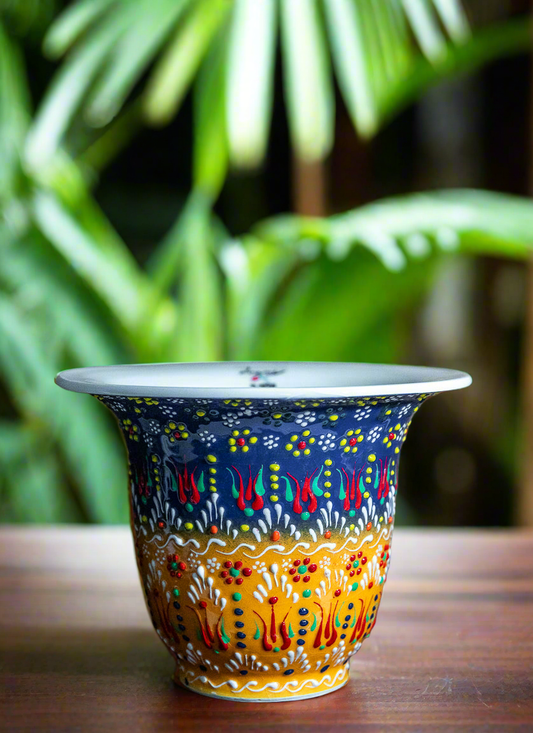 HAND PAINTED TURKISH PLANTER VASE - JAG Universal Collection 