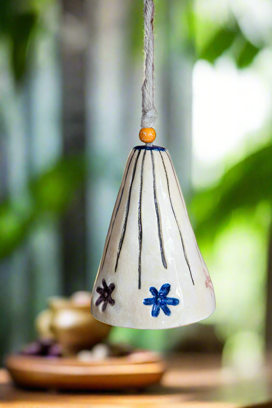 HANDCRAFTED CERAMIC BELL - GARDEN HOME DECOR - JAG Universal Collection 