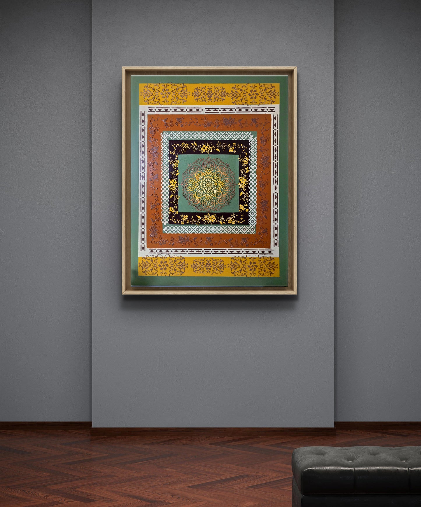 Desert Blossom Mosaic - 40" x 30" Mixed Media Painting