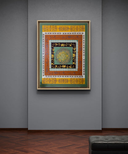 Desert Blossom Mosaic - 40" x 30" Mixed Media Painting