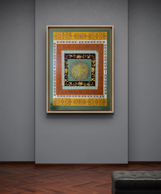 Desert Blossom Mosaic - 40" x 30" Mixed Media Painting