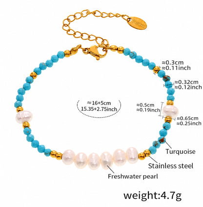 Coastal Turquoise & Freshwater Pearl Jewelry Collection | Necklace or Bracelet