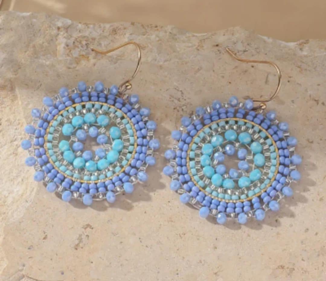 AFRICAN BEADED HANDCRAFTED ROUND EARRINGS - JAG Universal Collection 