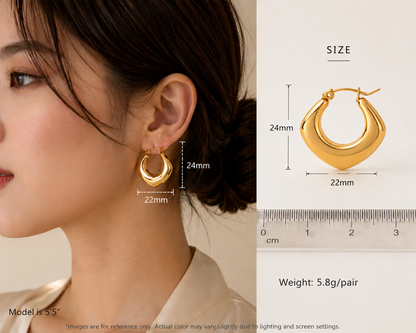 Sculptural Gold Hoop Earrings