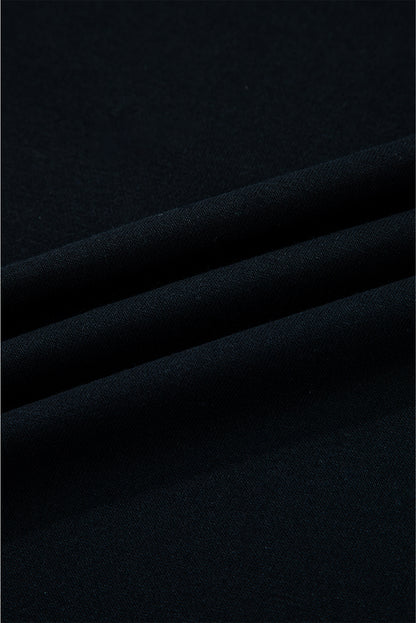Black Preppy Striped Sleeve Loose Sweatshirt