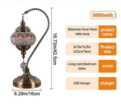 TURKISH MOSAIC SWAN NECK LAMPS