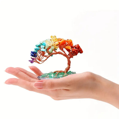 SEVEN CHAKRA GEMSTONE TREE OF LIFE DECOR